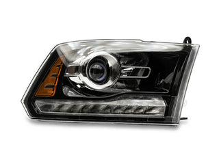 Raxiom LED Halo Headlights w/ Switchback Turn Signals: Fits Dodge / Ram 1500 (02-18) - Black