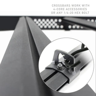 Go Rhino Ceros Low Profile Aluminum Roof Rack: Ram 1500 Crew Cab (19-26) - Textured Black