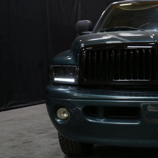 Spec D Projector Halo Headlights (Dark Smoke): Dodge Ram 1994 - 2002