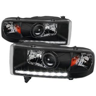 Spec D Projector Halo Headlights (Black, RS): Dodge Ram 1994 - 2002