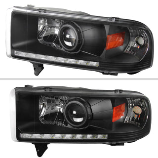 Spec D Projector Halo Headlights (Black, RS): Dodge Ram 1994 - 2002