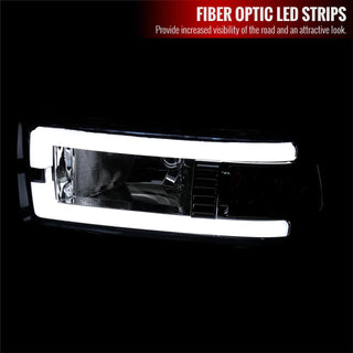 Spec D OEM Style Headlights w/ LED Bar (Smoke): Dodge Ram 1994 - 2002