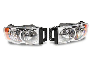 Raxiom Axial Series OEM Style Chrome Headlights (PAIR): Fits Most Dodge Ram Models (2002-2010)