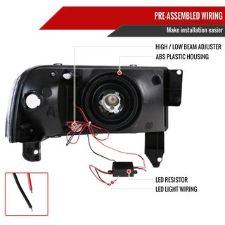 Spec D Crystal LED Headlights (Smoke): Dodge Ram 1994 - 2002