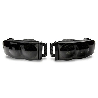 Raxiom Axial Series OEM Style Headlights: Fits Dodge Ram (02-10) - Chrome / Smoked Lens