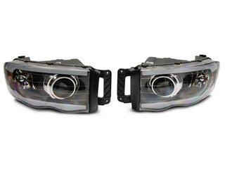 Raxiom Axial LED Projectors (PAIR): Fits Dodge Ram (02-10) - Black Housing / Clear Lens