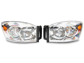 Raxiom Axial Series OEM Style Headlights - Chrome (FRONT): Fits Dodge Ram (02-10)