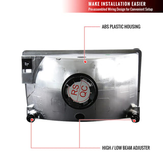 Spec D Crystal Headlights (Black): Jeep Grand Cherokee 1993 - 1998