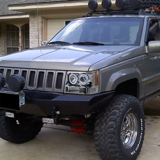 Spec D Projector Halo Headlights (Chrome): Jeep Grand Cherokee 1993 - 1996