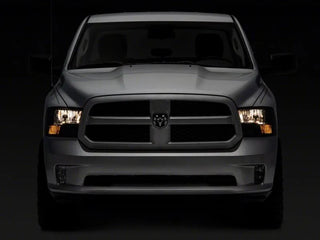 Raxiom Axial OEM Rep Headlights w/ Dual Bulb - Chrome Smoked (F&R): Fits Dodge / Ram (02-18)