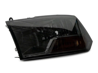 Raxiom Axial OEM Rep Headlights w/ Single Bulb - Chrome Smoked (F&R): Fits Dodge / Ram (02-18)