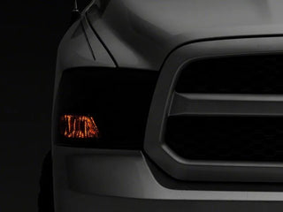 Raxiom Axial OEM Rep Headlights w/ Single Bulb - Chrome Smoked (F&R): Fits Dodge / Ram (02-18)
