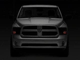 Raxiom Axial OEM Rep Headlights w/ Single Bulb - Chrome Smoked (F&R): Fits Dodge / Ram (02-18)