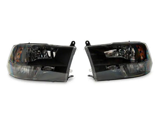 Raxiom Axial Series Euro Style Dual Bulb Headlights (FRONT): Fits Dodge / Ram (02-18) - Black