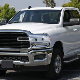 Spec D Projector Halo Headlights (White w/ Sequential LED Signal): Ram 2500 & 3500 2019 - 2024