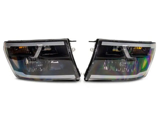 Raxiom Axial Sequential LED Bar Black Housing Headlights (FRONT): Fits Dodge / Ram (02-18)