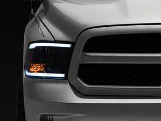 Raxiom Axial Sequential LED Bar Black Housing Headlights (FRONT): Fits Dodge / Ram (02-18)