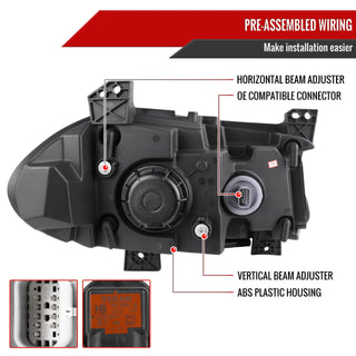 Spec D Sequential LED Projector Headlights (Matte Black): Dodge Charger 2015 - 2023