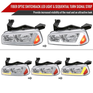 Spec D Sequential LED Headlights (Chrome): Dodge Charger 2006 - 2010