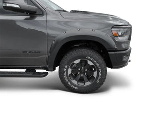 Bushwacker Pocket Style Fender Flares 2pc (FRONT): Ram 1500 Rebel (2019-2024) - Black