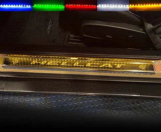 American Car Craft "HELLCAT" Door Sills (LED): Dodge Challenger 6.2L Hellcat 2015 - 2023