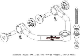 Camburg 1.25in Perf Uniball Upper Arms (FRONT): Fits Dodge / Ram 1500 (09-24) w/ Covers