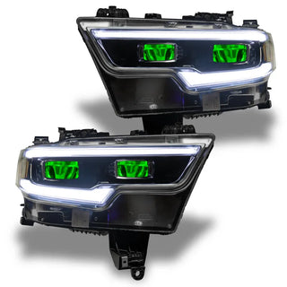 ORACLE Lighting RGB Demon Eye LED Projector Headlight Kit: Fits Ram 1500 (19-24) w/o Controller