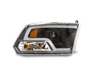 Raxiom LED Halo Projector Headlights Black Housing (F&R): Dodge Ram / Ram 1500 (02-18)