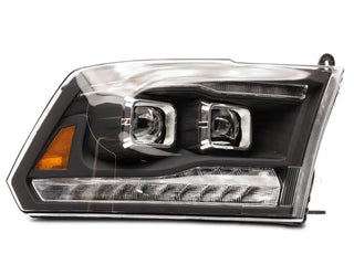 Raxiom Black LED Projector Headlights w/ Switchback (F&R): Dodge Ram / Ram 1500 (02-18)