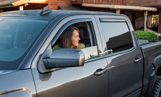 LUND Ventvisor Elite 4-Piece Window Deflector Kit: Dodge Ram 1500 Crew Cab (19-24) - Blue Grey