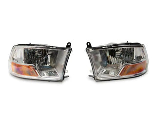 Raxiom Axial OEM Style Replacement Headlights: Fits Dodge / Ram 1500 / 2500 / 3500 (02-18) - Chrome