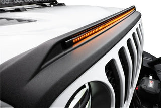 Husky Liners Aeroskin Lightshield PRO Hood Protector w/ Amber LED: Dodge Ram 1500 (02-18) - Black