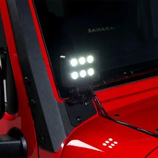Putco Luminix 4in LED Light Blocks Kit w/ Window Brackets: Jeep Wrangler (07-18)