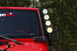 Rugged Ridge Elite Fast Track Windshield Light Bar Mount: Fits Most Jeep Wrangler Models (2007-2018)