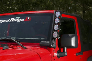 Rugged Ridge Elite Fast Track Windshield Light Bar Mount: Fits Most Jeep Wrangler Models (2007-2018)