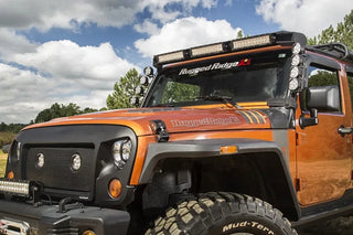 Rugged Ridge Elite Fast Track Windshield Light Bar Mount w/ Crossbar: Jeep Wrangler (07-18)