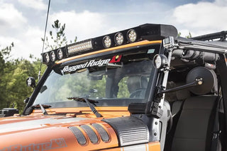 Rugged Ridge Elite Fast Track Windshield Light Bar Mount w/ Crossbar: Jeep Wrangler (07-18)