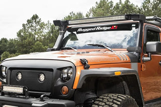 Rugged Ridge Elite Fast Track Windshield Light Bar Mount w/ Crossbar: Jeep Wrangler (07-18)