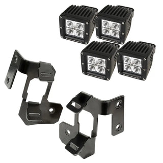 Rugged Ridge Semi-Gloss Black Steel A-Pillar LED Light Mount Kit: Jeep Wrangler (07-18)