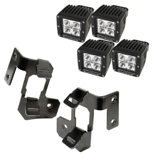 Rugged Ridge Semi-Gloss Black Steel A-Pillar LED Light Mount Kit: Jeep Wrangler (07-18)