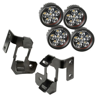 Rugged Ridge Semi-Gloss Black Steel Round A-Pillar LED Light Mount Kit: Jeep Wrangler (07-18)