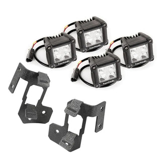 Rugged Ridge Textured Black Dual Cube A-Pillar Light Mount Kit: Jeep Wrangler (07-18)