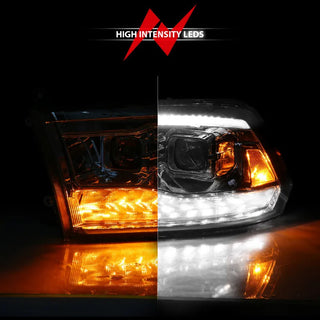 ANZO LED Projector Headlights w/ Sequential Signal (PAIR): Fits Ram (02-24) - Chrome