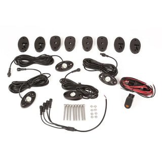 Rugged Ridge White 4-Piece LED Rock Light Kit w/ Harness: Fits Most Jeep Wrangler Models (2007-2018)