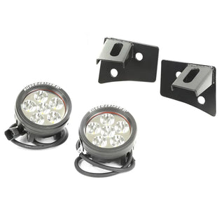 Rugged Ridge Round Windshield LED Light Kit w/ Brackets: Fits Most Jeep Wrangler Models (2007-2018)
