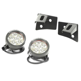 Rugged Ridge Round Windshield LED Light Kit w/ Brackets: Fits Most Jeep Wrangler Models (2007-2018)