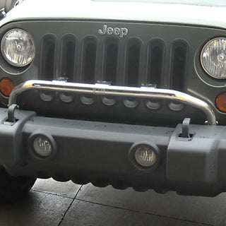 Rugged Ridge Stainless Steel Bumper Mounted Light Bar: Fits Most Jeep Wrangler Models (2007-2018)