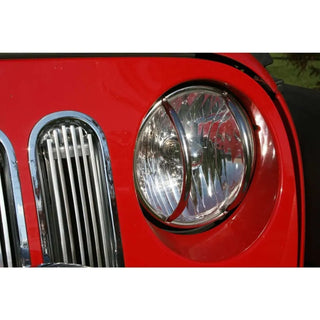 Rugged Ridge Stainless Steel Headlight Euro Guard Kit: Fits Most Jeep Wrangler Models (2007-2018)