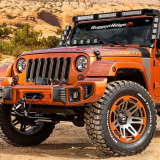 Rugged Ridge Elite Cast Aluminum Fog Light Guard Kit: Fits Most Jeep Wrangler Models (2007-2018)