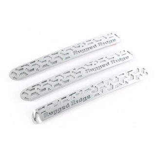 Rugged Ridge Brushed Aluminum Elite Door Handle Inserts Kit: Jeep Wrangler 07-18 / Grand Cherokee 05-10